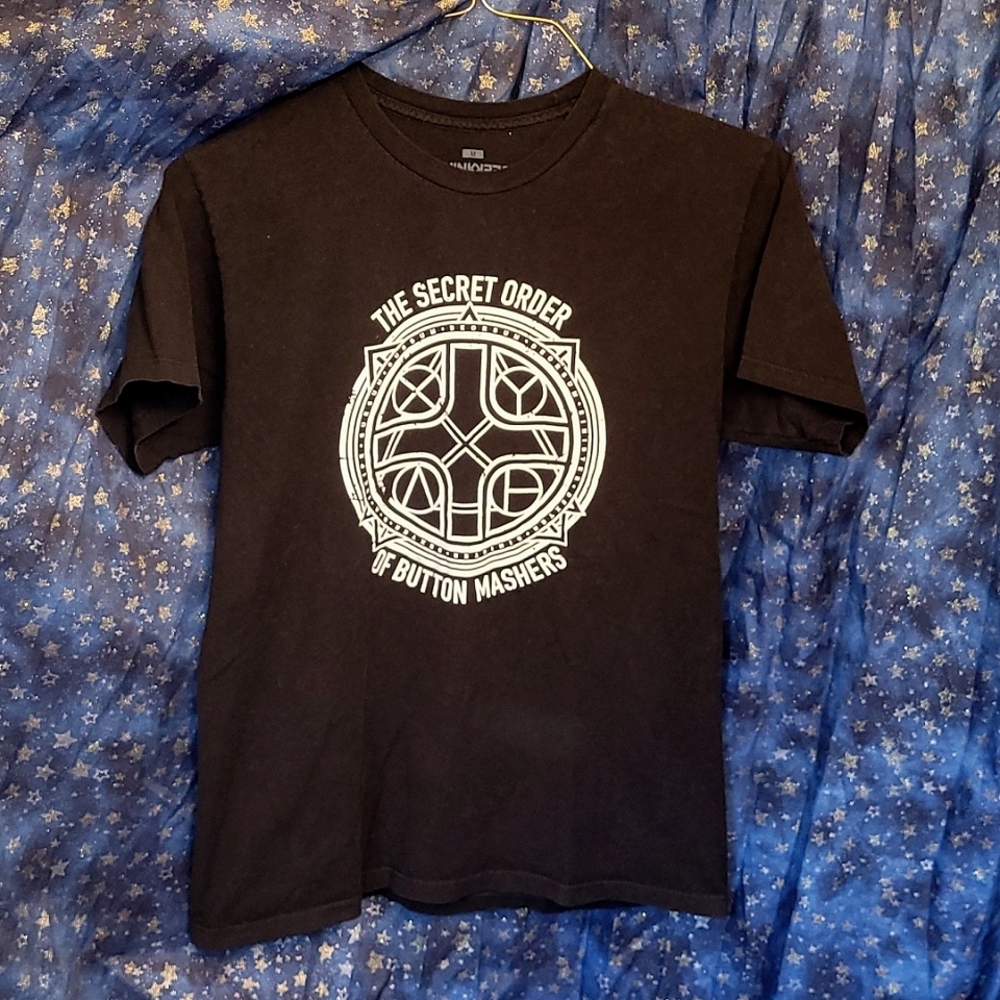 🍂3/$10 ThinkGeek The Secret Order of Button Mashers- Black & White M Unisex Tee